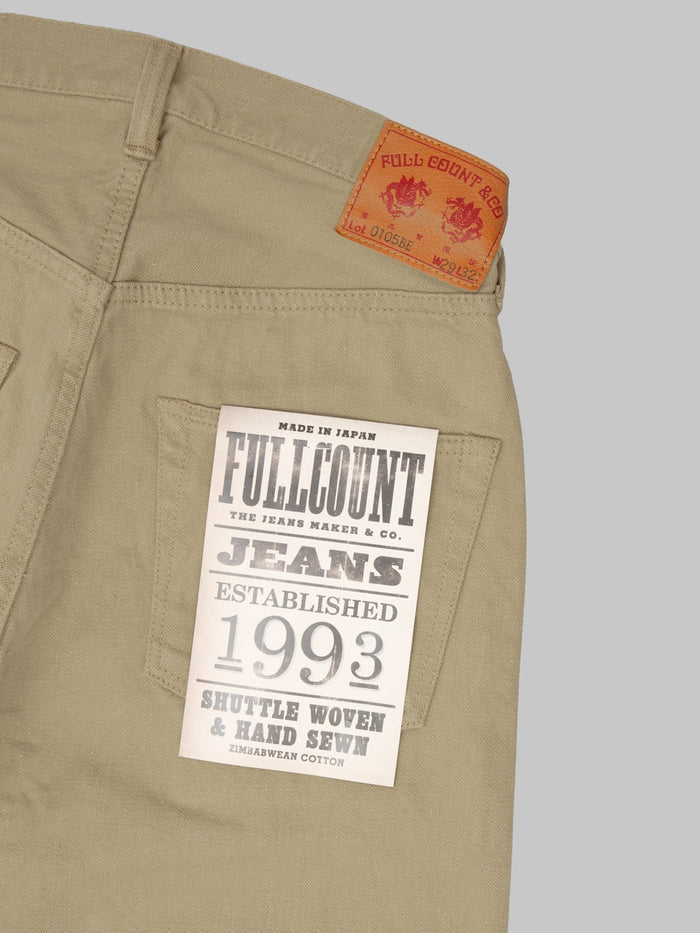 Fullcount 0105BE 12oz Wide Straight Jeans Beige