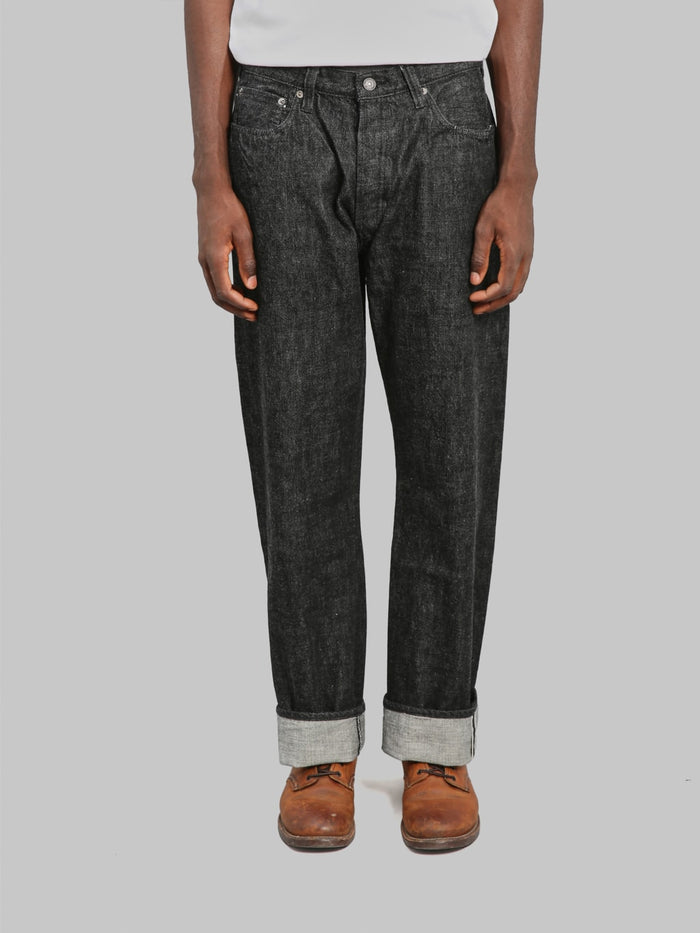 Fullcount 0105BK 13.7oz Wide Straight Black Jeans - Redcast Heritage Co.