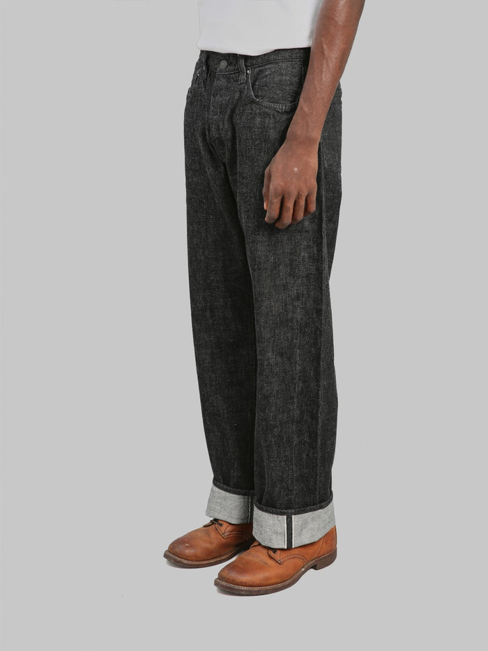 Fullcount 0105BK 13.7oz Wide Straight Black Jeans - Redcast Heritage Co.