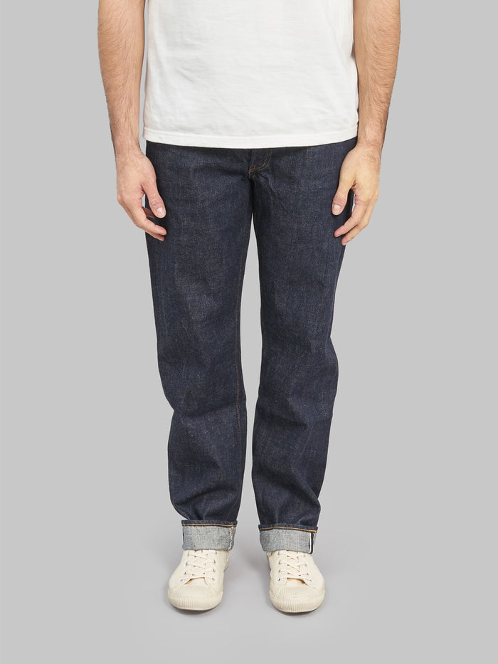 fullcount 1103 clean straight selvedge denim jeans front fit