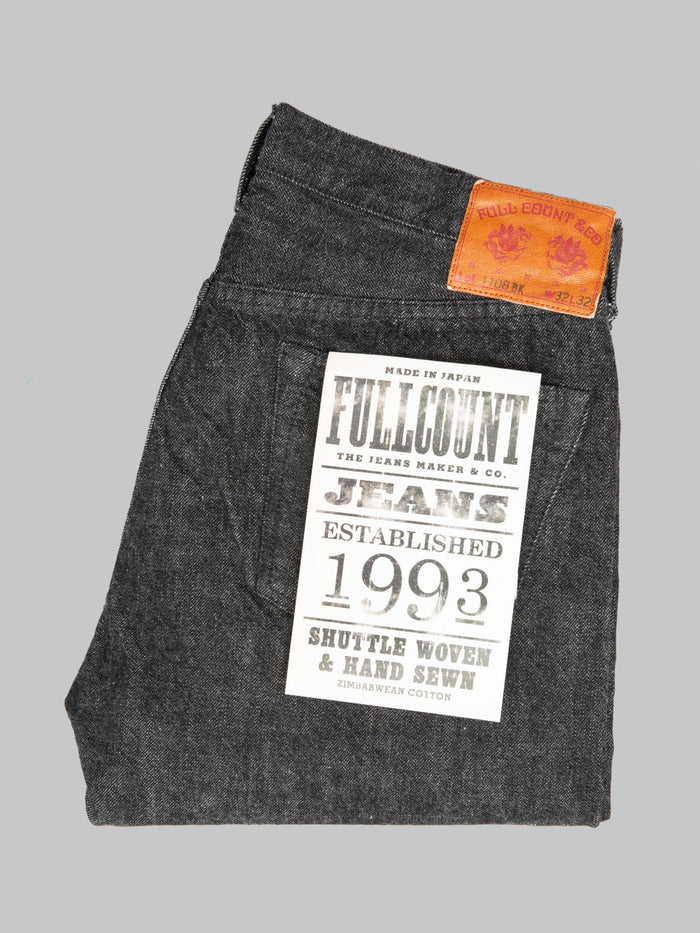 Fullcount 1108BK Slim Straight Black Jeans 100 cotton