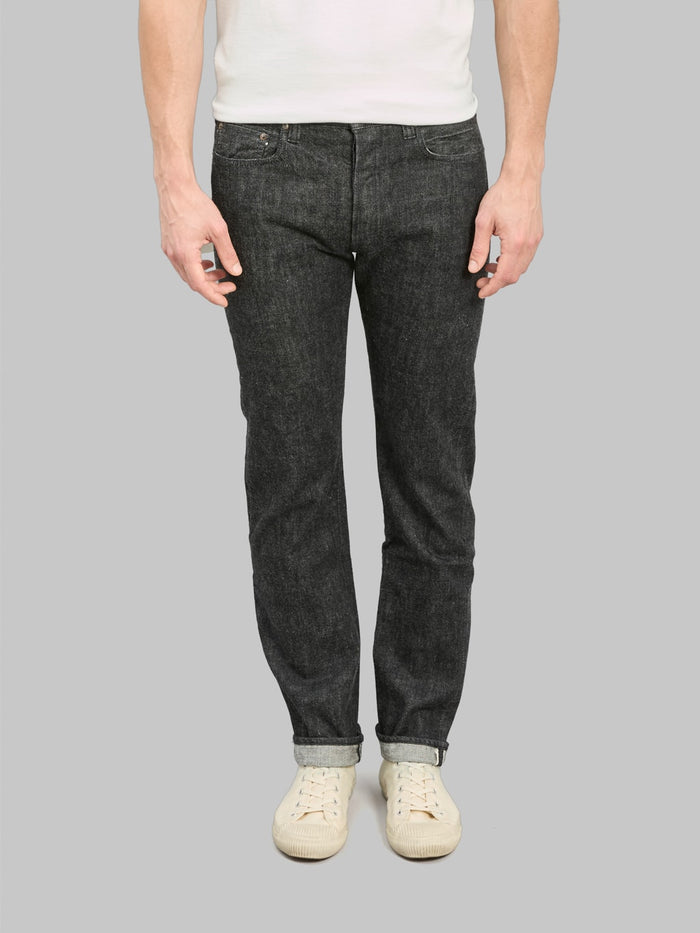 Fullcount 1108BK Slim Straight Black Jeans front look