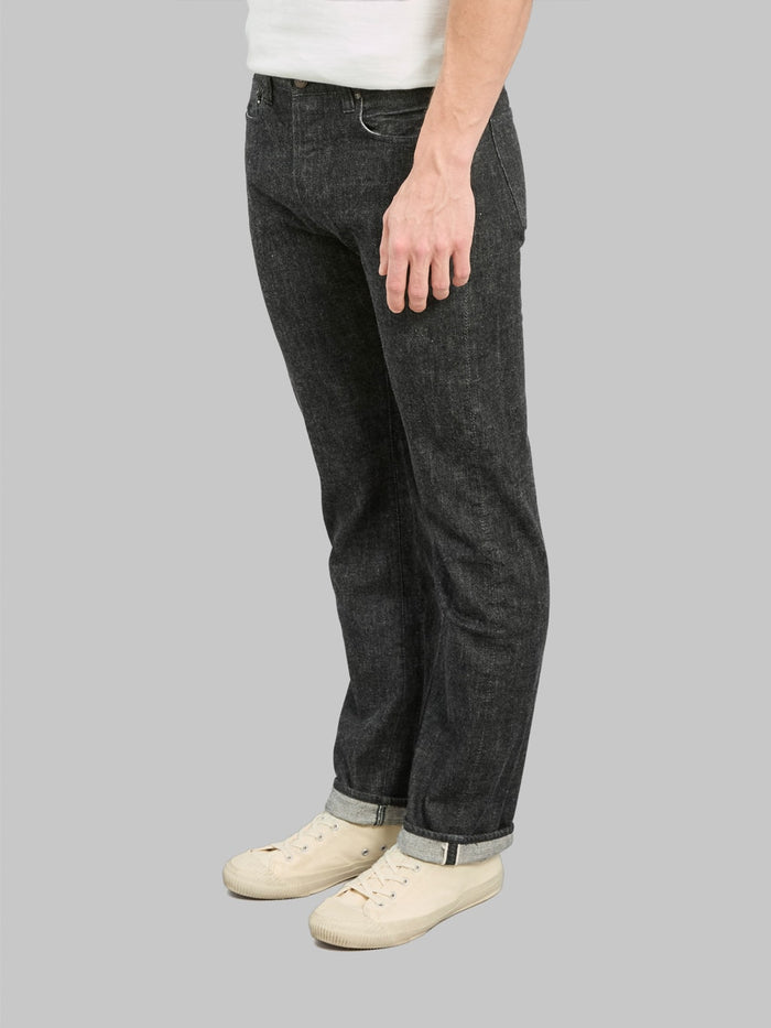 Fullcount 1108BK Slim Straight Black Jeans side look