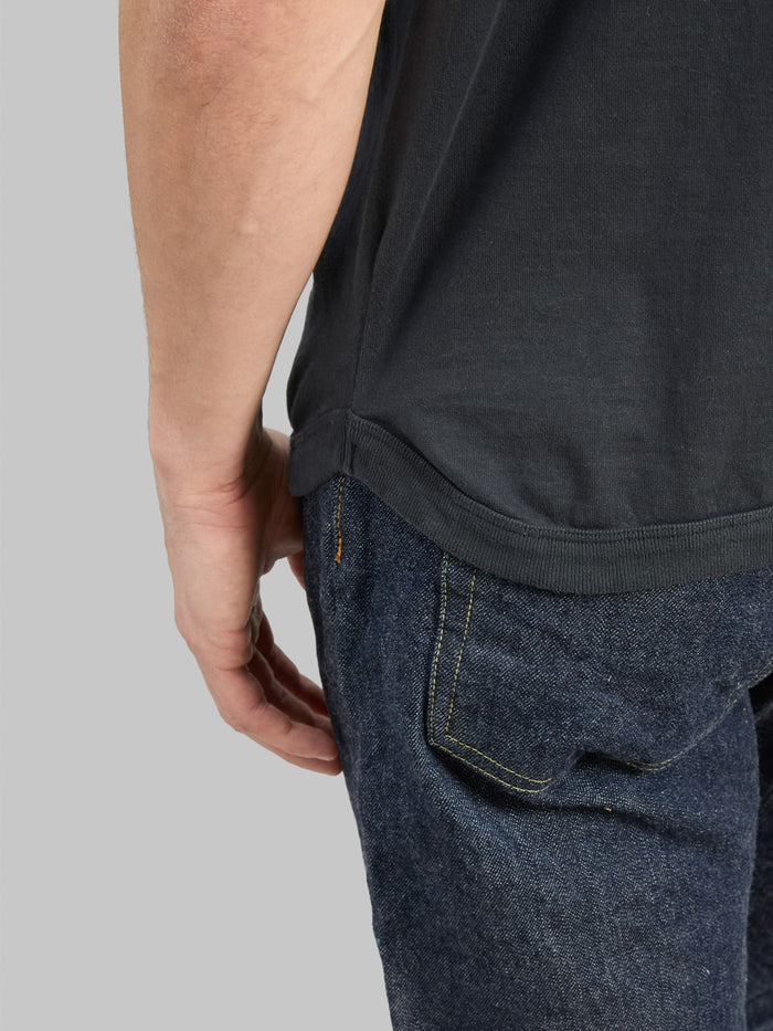 Fullcount 5222 Flat Seam Heavyweight TShirt Black ribbed