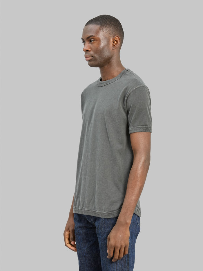 Fullcount 5222 Flat Seam Heavyweight TShirt Ink Black side fit
