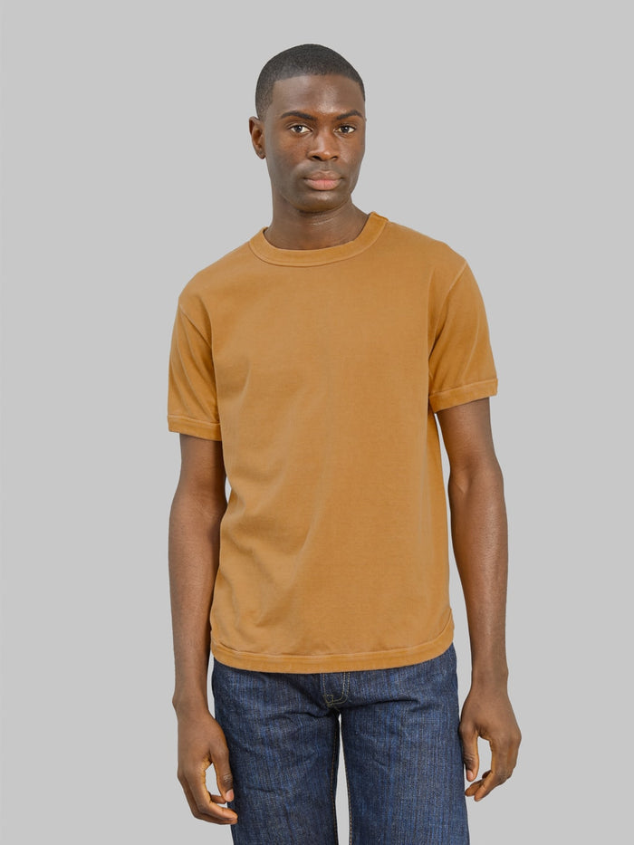 Fullcount 5222 Flat Seam Heavyweight TShirt Saffron front look