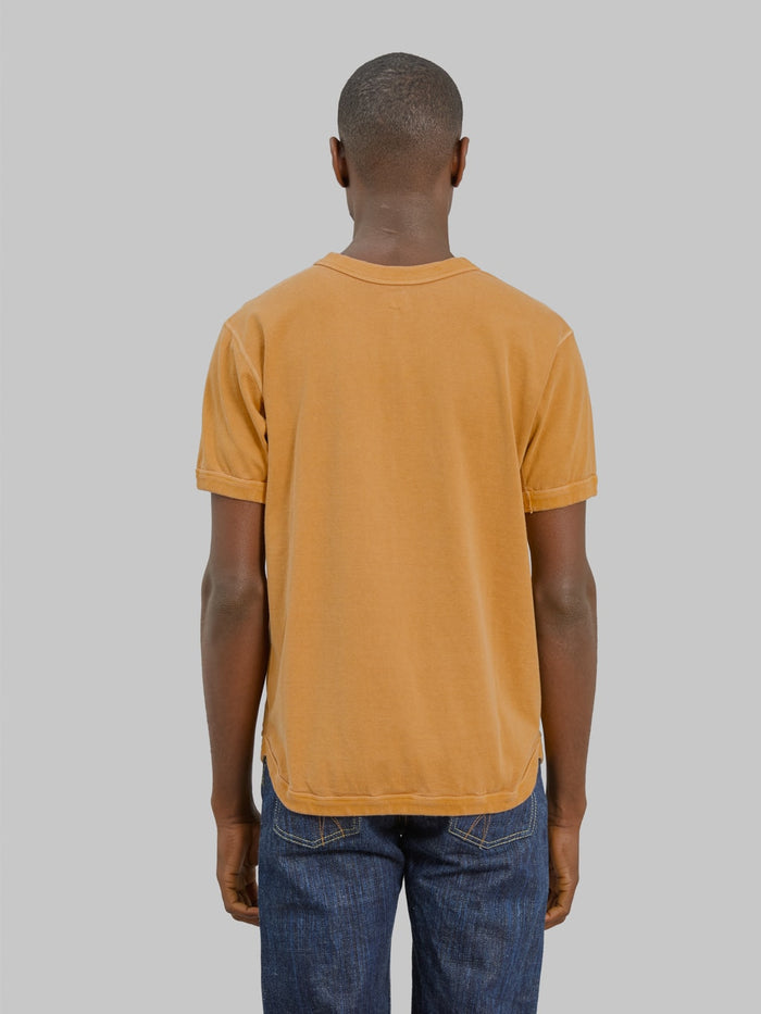 Fullcount 5222 Flat Seam Heavyweight TShirt Saffron back look