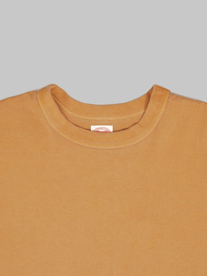 Fullcount 5222 Flat Seam Heavyweight TShirt Saffron collar