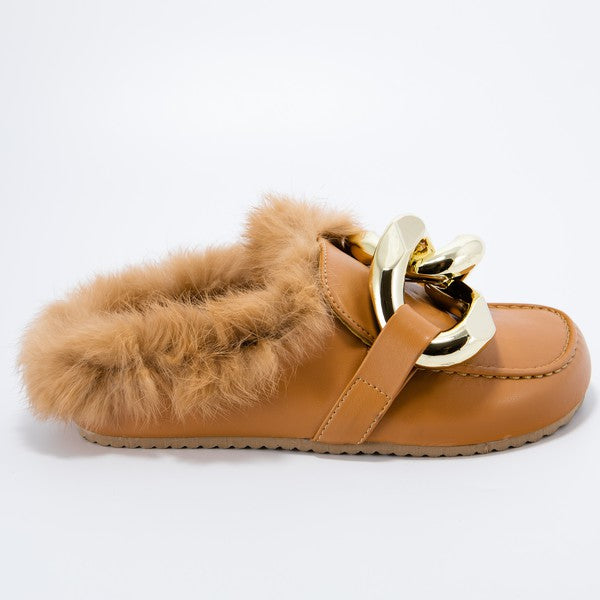 Fury Glam Flat Mules (Camel) image 2