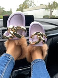 Fury Glam Flat Mules (Lavender) image 0