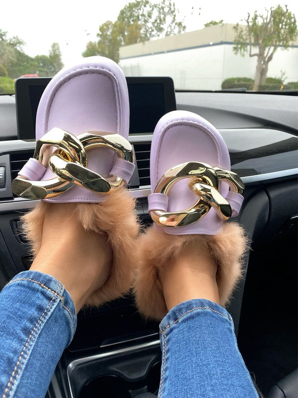 Fury Glam Flat Mules (Lavender) image 0