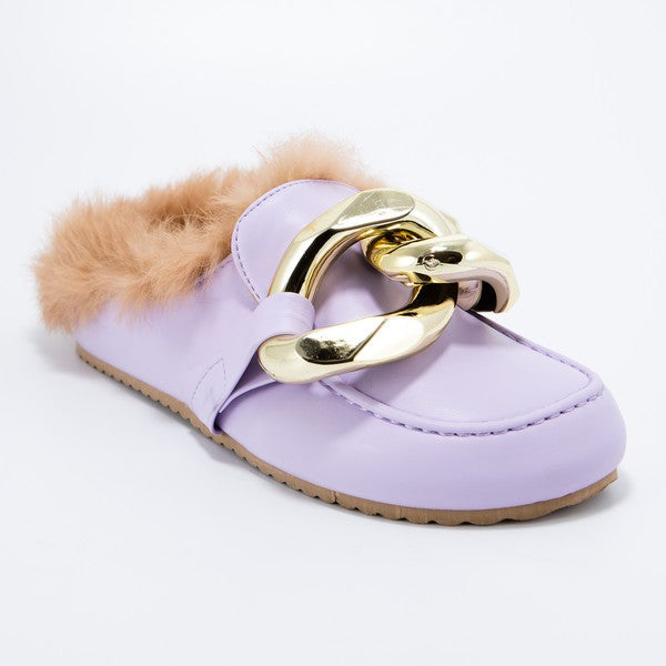 Fury Glam Flat Mules (Lavender) image 1