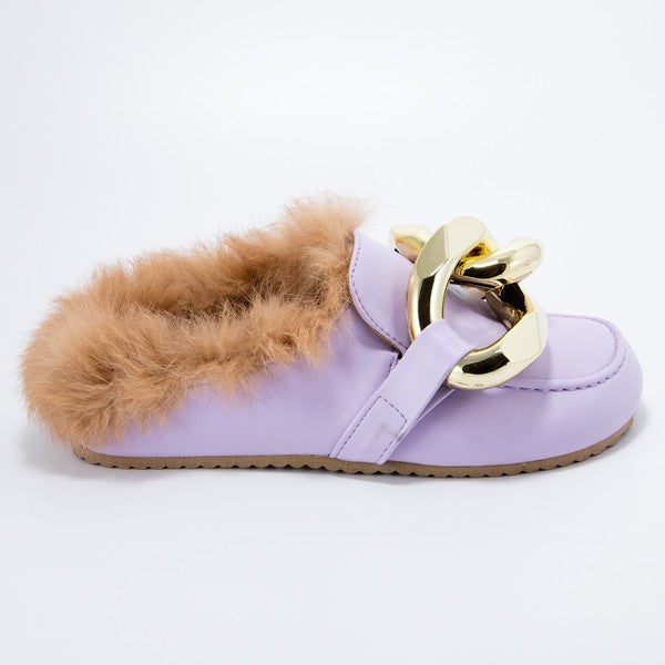 Fury Glam Flat Mules (Lavender) image 2