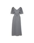 GEN GINGHAM MIDI DRESS BLACK LADDER GINGHAM