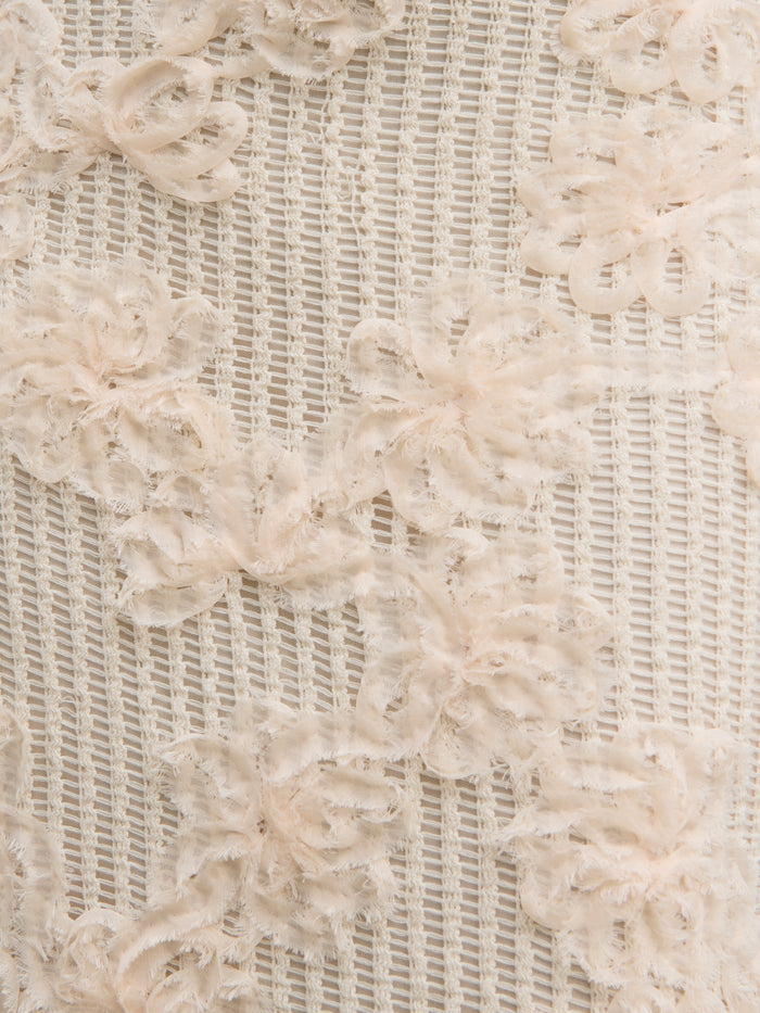 Elle Is 5'3" & Wears Size UK 6|Gigou Crochet Floral Maxi Dress - Cream