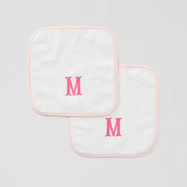 Gingham Baby Washcloths | Light Pink - Set of 2