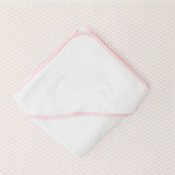 Gingham Hooded Baby Towel | Pink