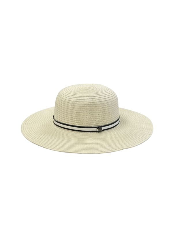 Hats Borsalino Giselle Panama Hat Natural Ribbon Black Striped 57 / White Apoella