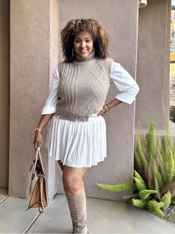 Glam Sweater Knit Turtleneck Vest image 0