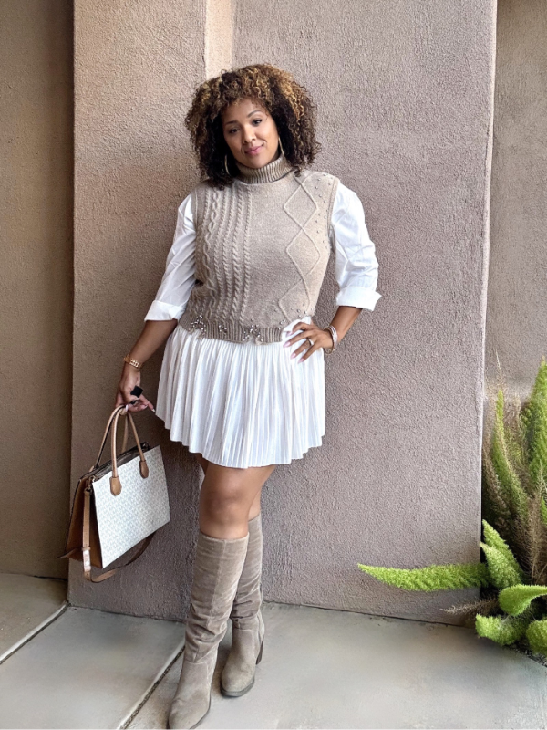 Glam Sweater Knit Turtleneck Vest image 1