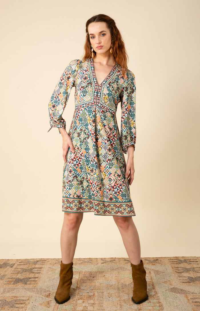 Gracelynn Jersey Dress Long, color_olive