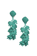 GRAPES MINT GREEN GLASS BEADED CLUSTER EARRINGS