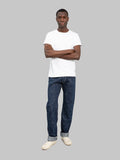 graph zero 24k8 15oz kase dyed green indigo slim straight jeans styled