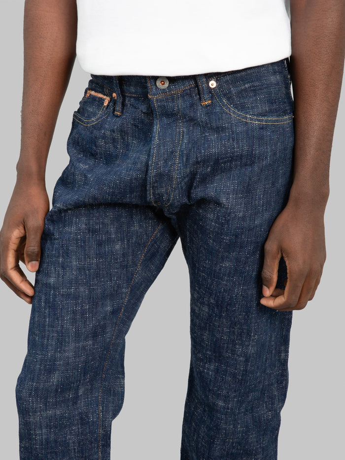 graph zero 24k8 15oz kase dyed green indigo slim straight  waist