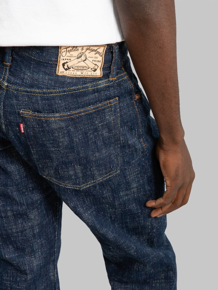 graph zero 24k8 15oz kase dyed green indigo slim straight  back pocket