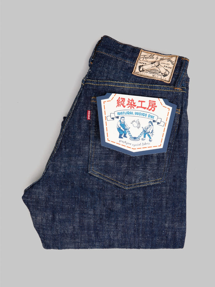 graph zero 24k7 15oz kase dyed indigo selvedge jeans low tension