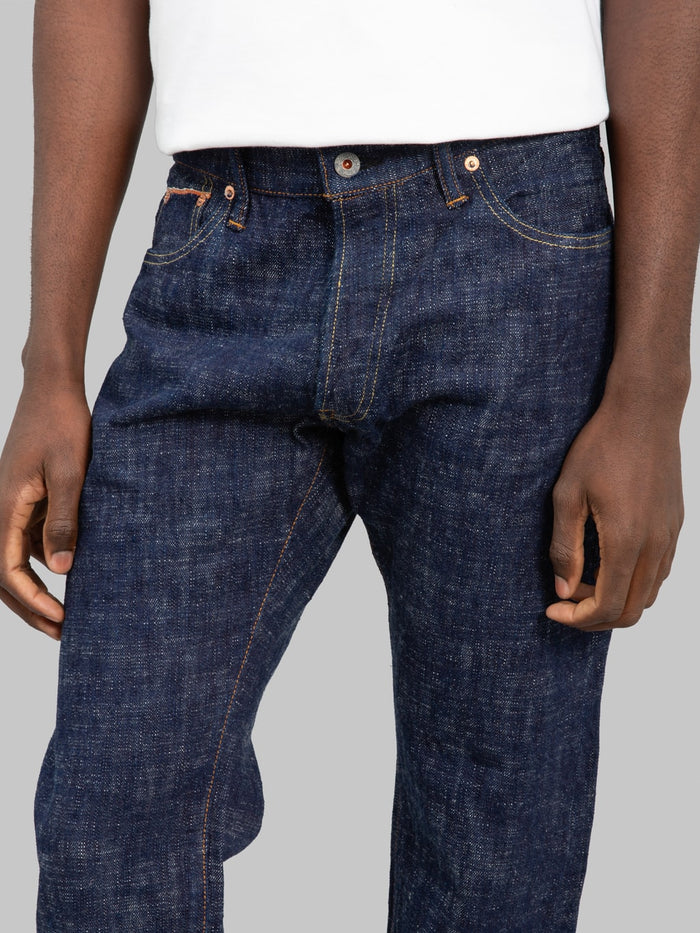 graph zero 24k7 15oz kase dyed indigo selvedge jeans waist