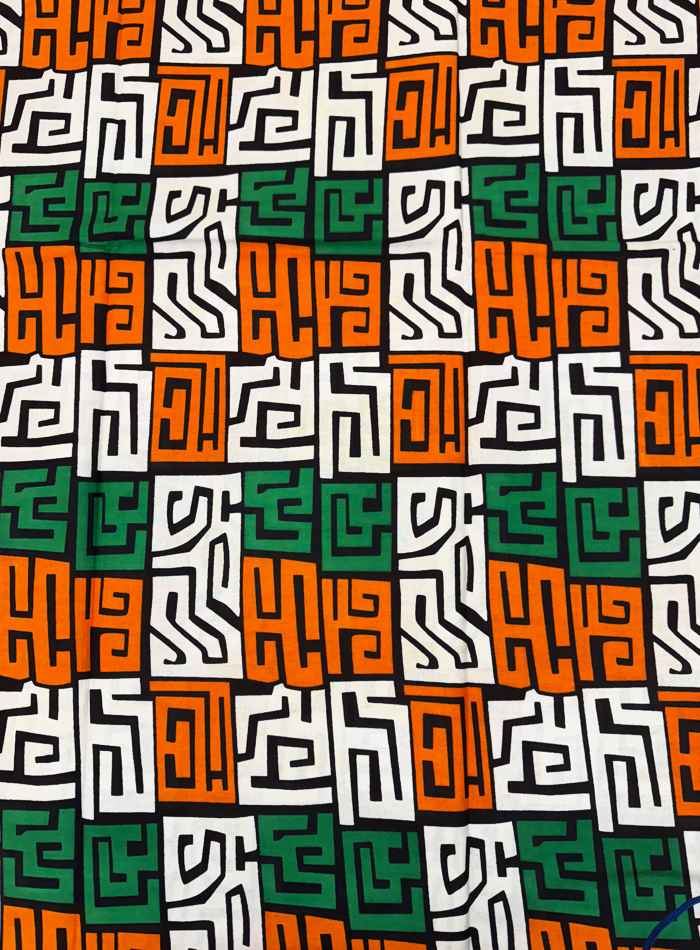 Green Hollandais Print Fabric