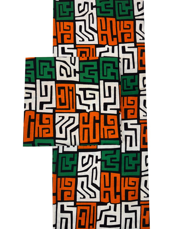 Orange Hollandais Print Fabric