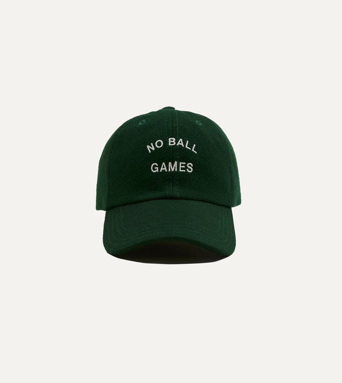 Green 'No Ball Games' Merino Wool Baseball Cap