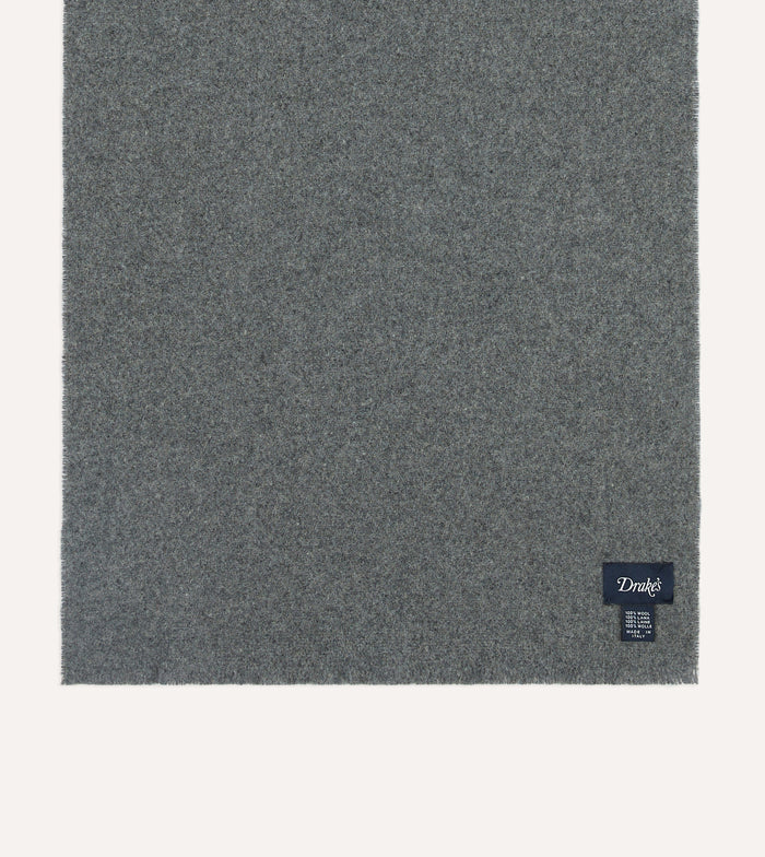 Grey Solid Wool Scarf