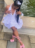 Halter Neckline Short Homecoming Dress Sequins Party Dress New Arrival Party Dress