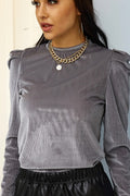 Handle it Ribbed Top- Grey image 0