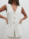 Sachi Is 5’7” & Wears Size UK 8|Harlee Waistcoat - Pinstripe