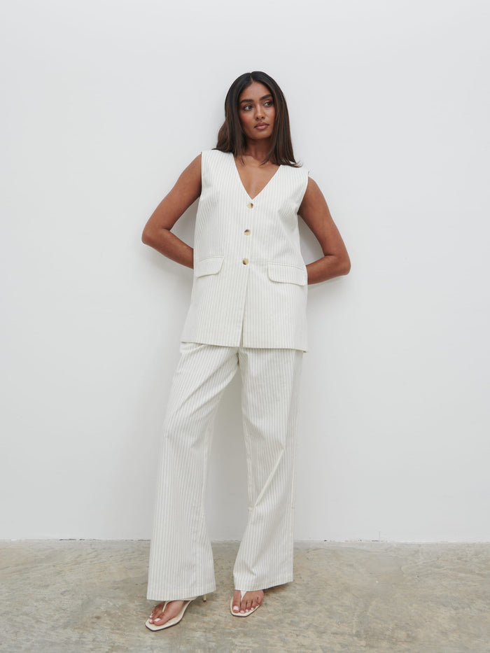 Sachi Is 5’7” & Wears Size UK 8|Harlee Waistcoat - Pinstripe