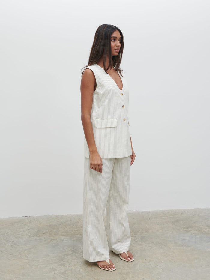 Sachi Is 5’7” & Wears Size UK 8|Harlee Waistcoat - Pinstripe
