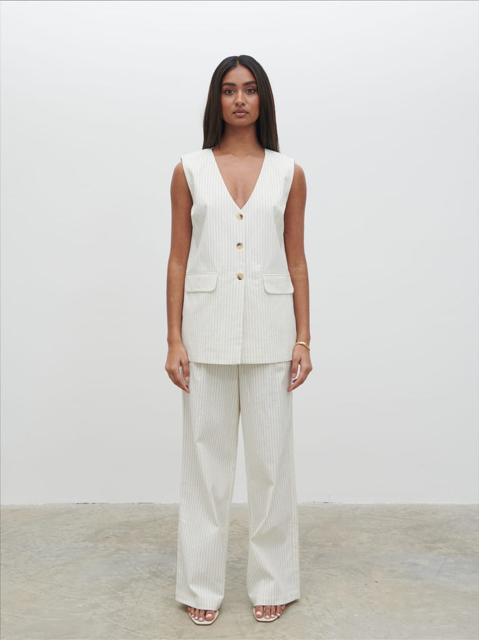 Sachi Is 5’7” & Wears Size UK 8|Harlee Waistcoat - Pinstripe