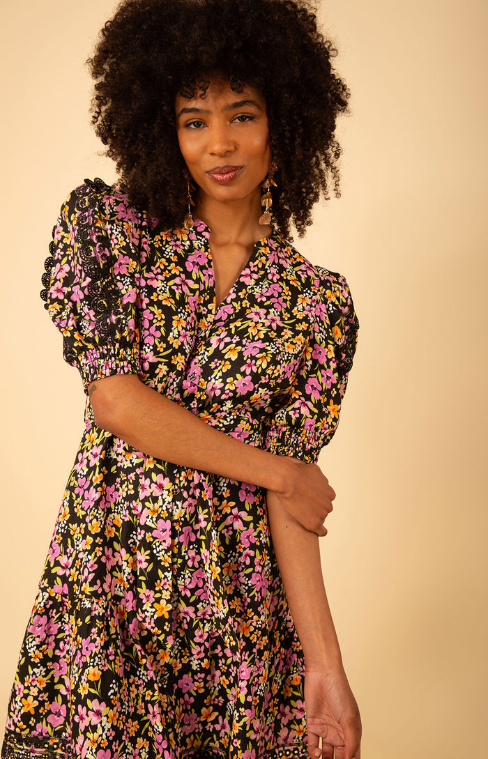 Hayden Linen Dress, color_black