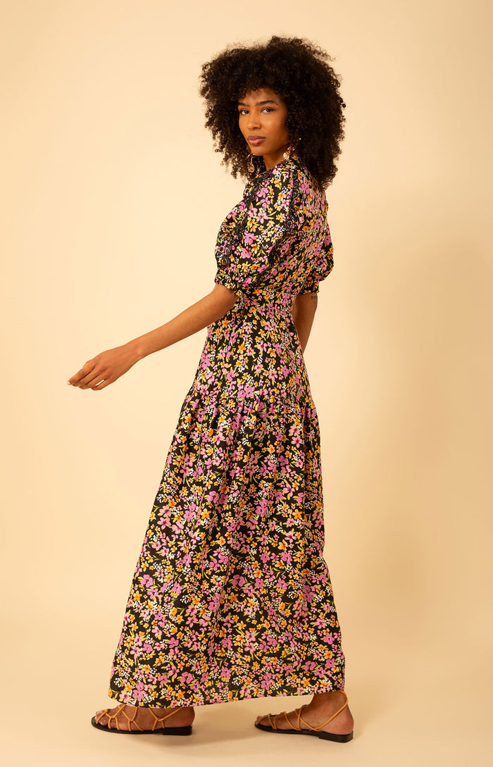 Hayden Linen Maxi Dress, color_black
