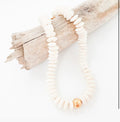 Virtue Jewelry Heishi Bone Necklace Cream