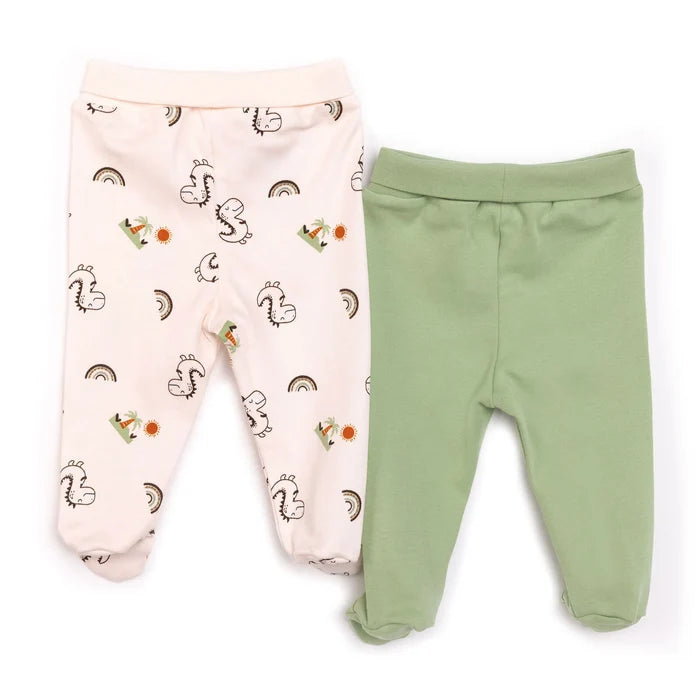 HelloBaby Baby Boy 2 Pcs Footed Bottom - Beige - HelloBaby - ebebek
