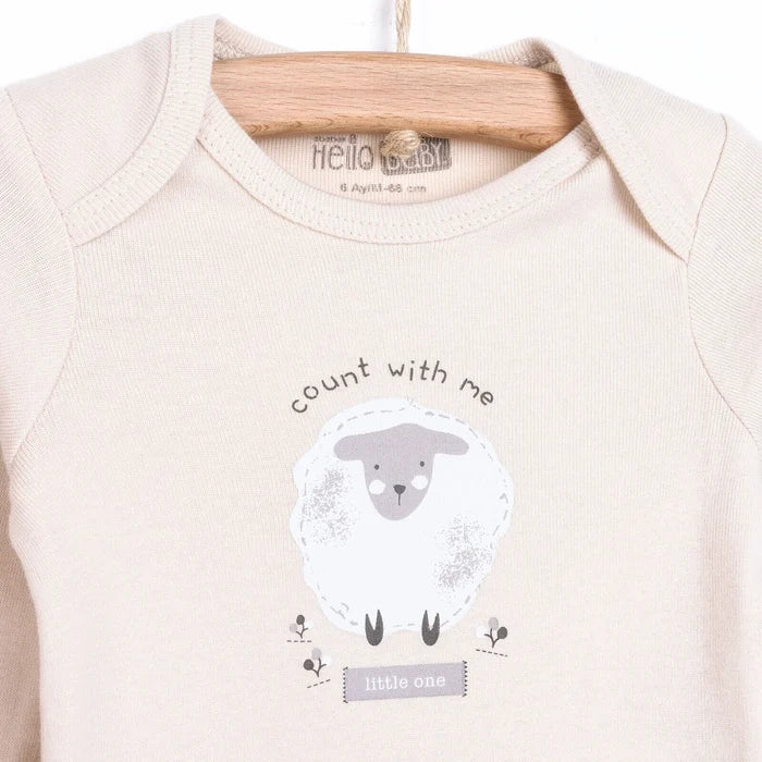 HelloBaby Baby Girl Long Sleeve Bodysuit 2 pcs - Beige - ebebek - Black Friday