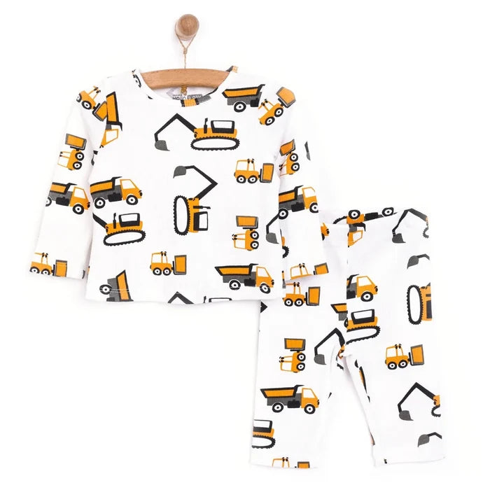 HelloBaby Boy Long Sleeve Pyjamas Set - Ecru Ecru - ebebek