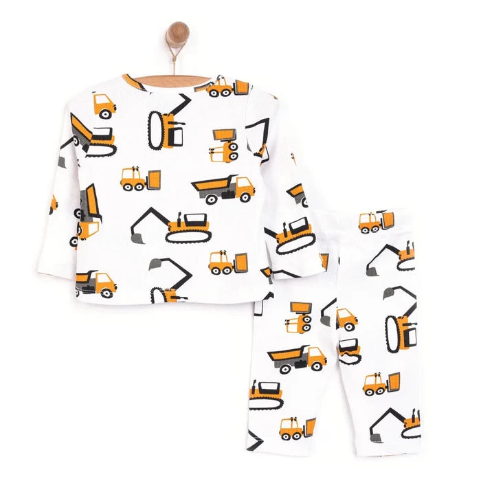 HelloBaby Boy Long Sleeve Pyjamas Set - Ecru Ecru - ebebek