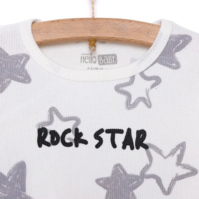 HelloBaby Boy Long Sleeve Pyjamas Set - Ecru Ecru - ebebek