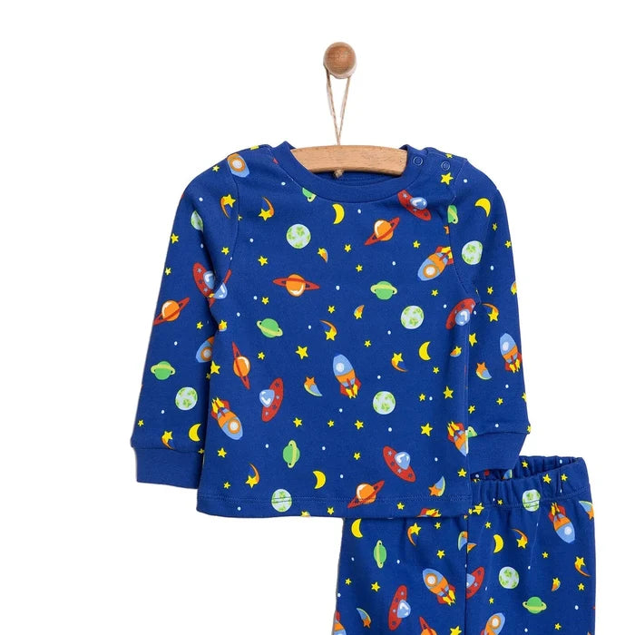 HelloBaby Boy Long Sleeve Pyjamas Set - Navy Blue - ebebek - Black Friday
